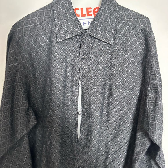 Bugatchi Uomo Black Long Sleeve Men's Dress Shirt Size Large - Picture 3 of 6